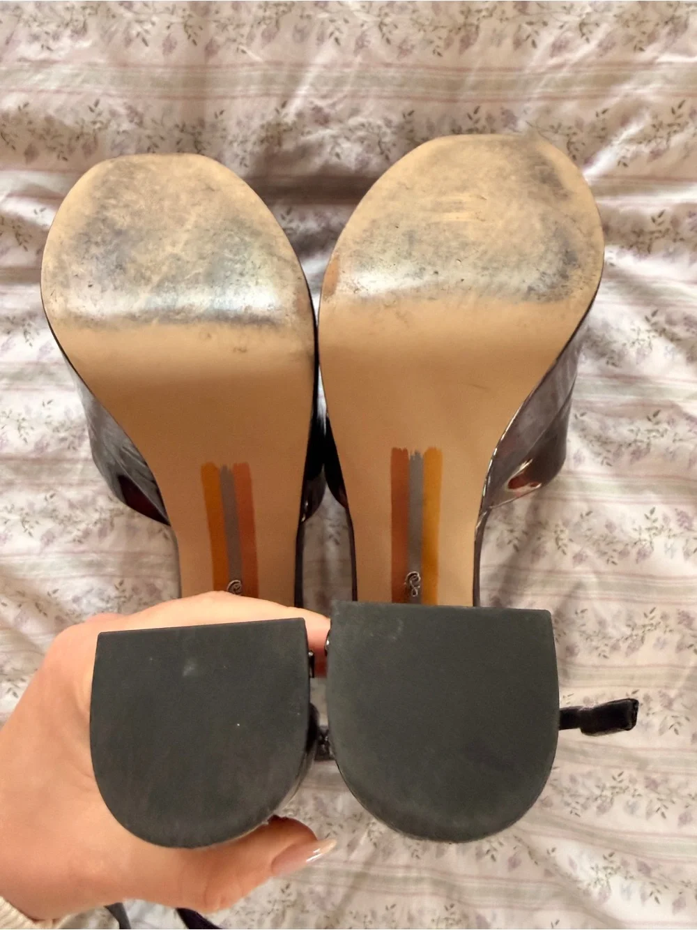 Sam Edelman Tortoiseshell-Pattern Patent Platform Heels